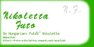 nikoletta futo business card