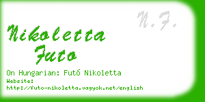 nikoletta futo business card